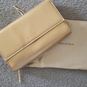 Pandora Gold Metallic Large Clutch Purse NEW